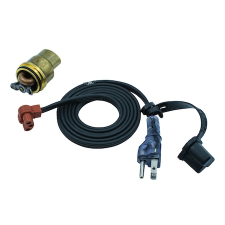Zerostart Lit Plug Replacement Cord Of 3100098 Engine Heater, 400W, 120V, 35Mm Plug, Brass Adapter 3100122
